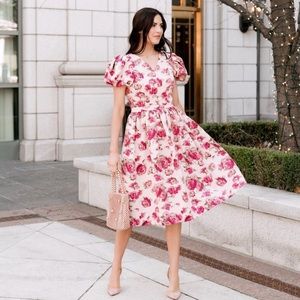 Rachel Parcel Rose Fit and Flare Dress